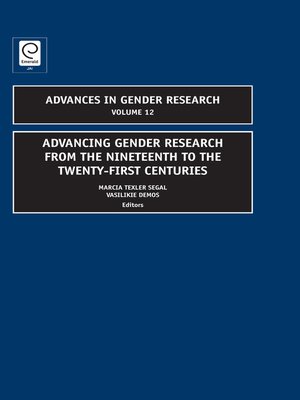 cover image of Advances in Gender Research, Volume 12